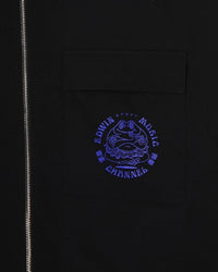 Zipped Embroidered Jacket - Black