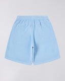 Embroidered Terry Cloth Shorts - Light Blue
