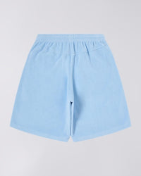 Embroidered Terry Cloth Shorts - Light Blue
