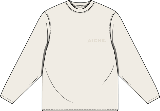 Long Sleeve Crewneck Logo - Cream