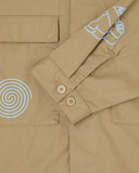 Graphic Overshirt With Pockets - Khaki