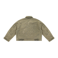 Washed Zip Jacket - Olive Washed