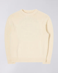 Plain Knit Crewneck Sweater - Cream