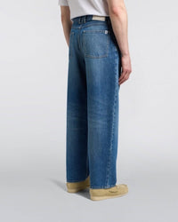 Loose Fit Denim Jeans - Washed Blue