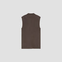 Rib Knit Mock Neck Tank - Dark Brown