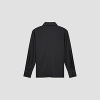 Collared Pocket Long Sleeve Shirt - Black