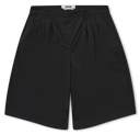 Pleated Logo Print Shorts - Black