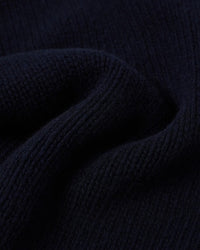 Rib Knit Crewneck Sweater - Navy