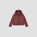 Hooded Short Puffer Jacket - Bordeaux