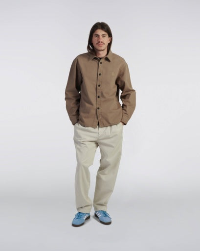 Embroidered Overshirt - Brown