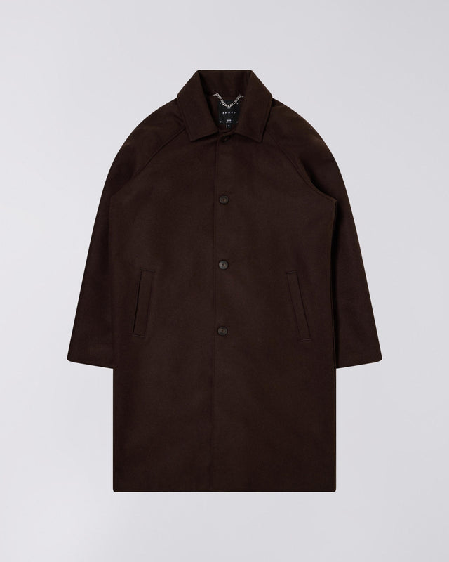Minimalist Single Breasted Coat - Brown