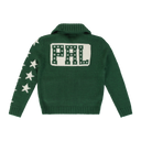 Star Sleeve Full-Zip Cardigan - Forest Green