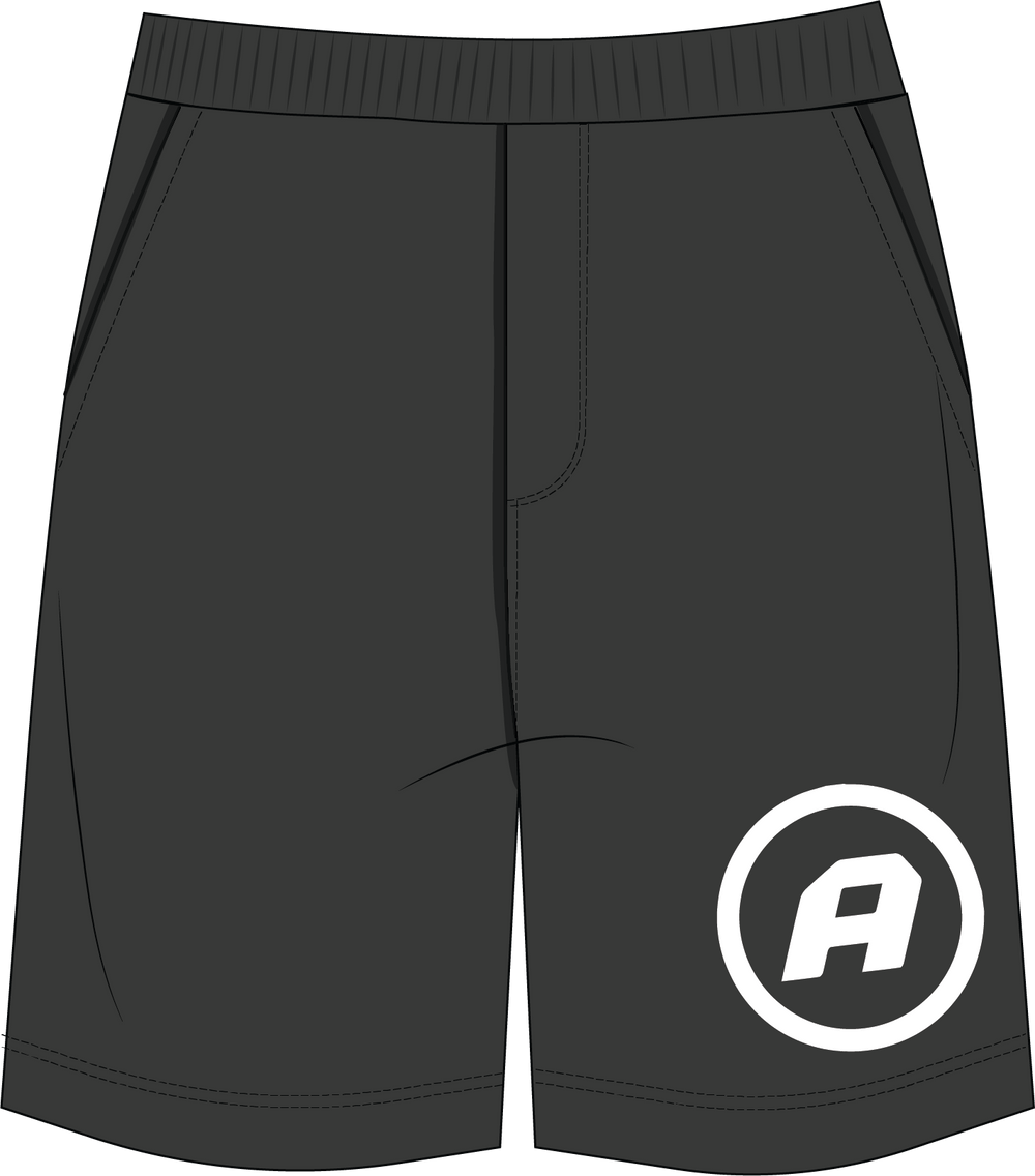 Elastic Waist Logo Shorts - Charcoal
