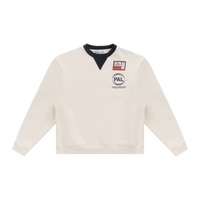 Collared Neck Graphic Sweatshirt - Cream