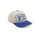 Embroidered Two-Tone Baseball Cap - Stone/Blue