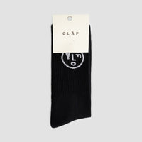 Patterned Crew Socks - Black