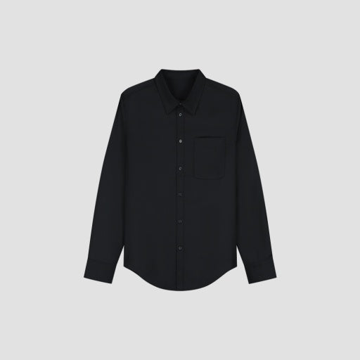Long Sleeve Button Shirt van OLAF HUSSEIN in de kleur zwart — afbeelding 1 van 2