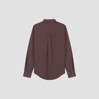 Collared Button-Up Shirt - Dark Brown
