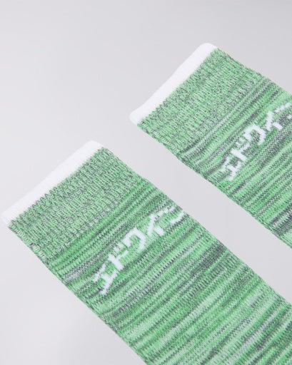 Marl Knit Logo Socks - Green Multi