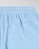 Embroidered Terry Cloth Shorts - Light Blue