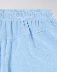 Embroidered Terry Cloth Shorts - Light Blue
