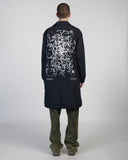 Longline Logo Coach Jacket - Navy