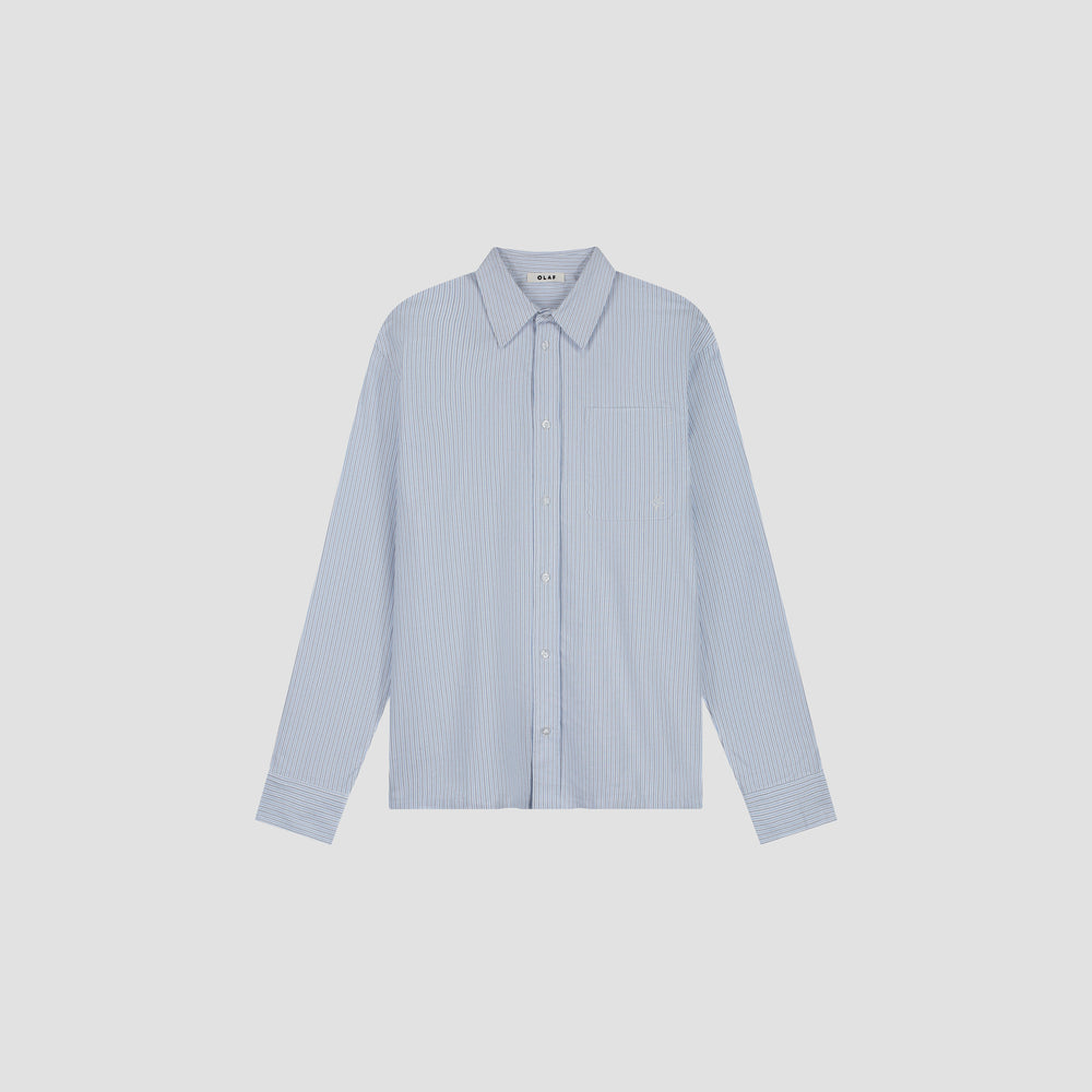 Striped Long Sleeve Shirt - Light Blue Stripe