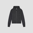 Full-Zip Knitted Hoodie - Charcoal Grey