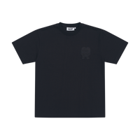 Embroidered Chest Graphic T-Shirt - Black