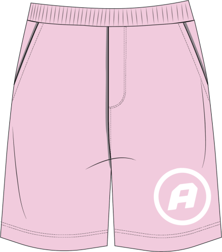 Elastic Waist Logo Shorts - Light Pink