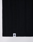 Ribbed Knit Polo Shirt - Black