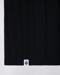 Ribbed Knit Polo Shirt - Black