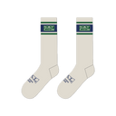Striped Cuff Crew Socks - Off White