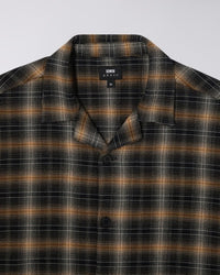 Plaid Camp Collar Shirt - Brown Plaid