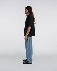 Ribbed Knit Polo Shirt - Black