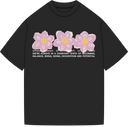 Graphic Blossom Print T-Shirt - Black